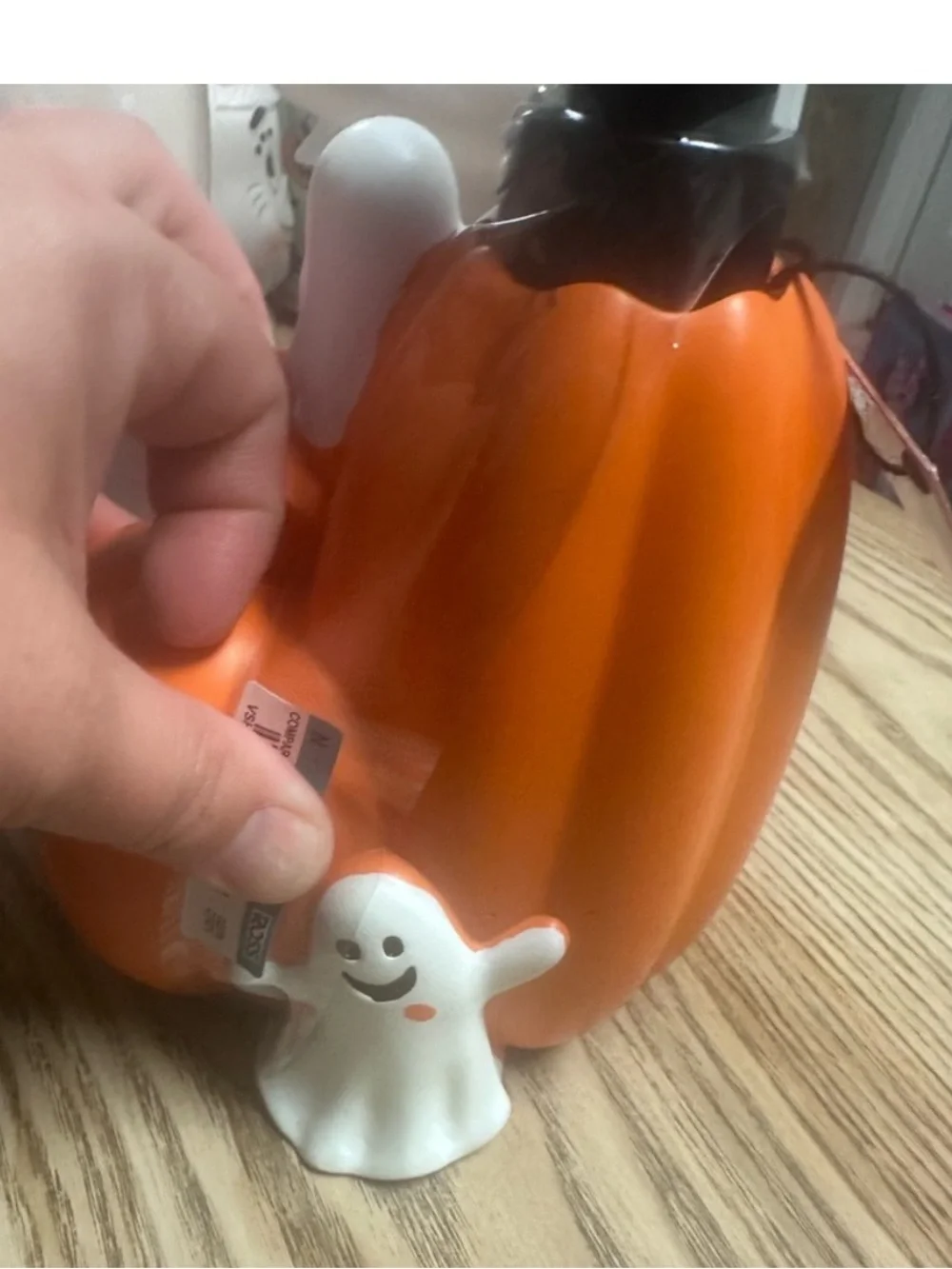 Halloween Ghost & Pumpkin Soap Dispenser Jack O’ Lantern Ceramic Decor